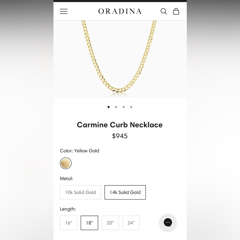 Oradina 14k curb link chain